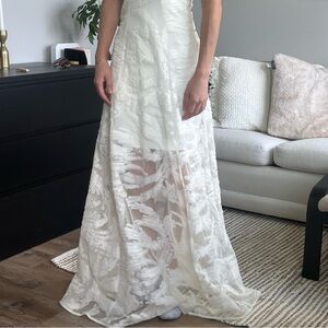 Dress the Population Ivory Lace Maxi Dress